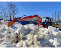 Приближаем весну экскаваторным ковшом , ускоряем таяние снега с ПГФУ 1500 на МТЗ